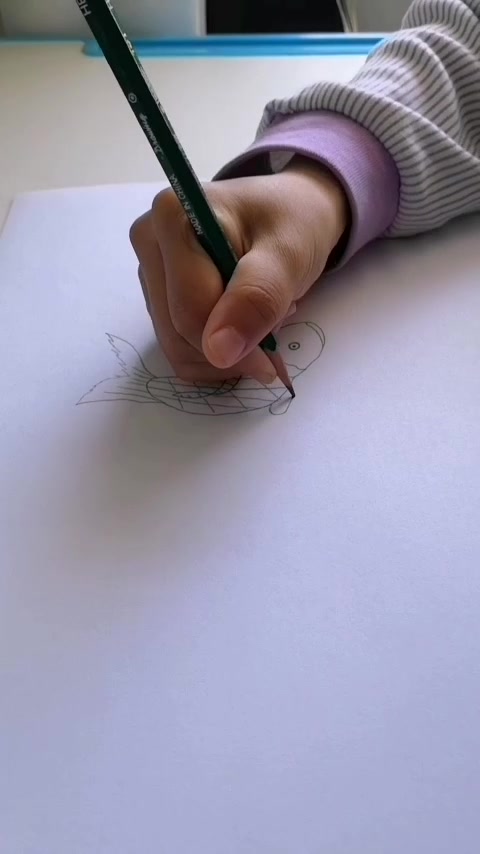 可爱动物系列,一条胖鲤鱼,儿童彩铅简笔画!