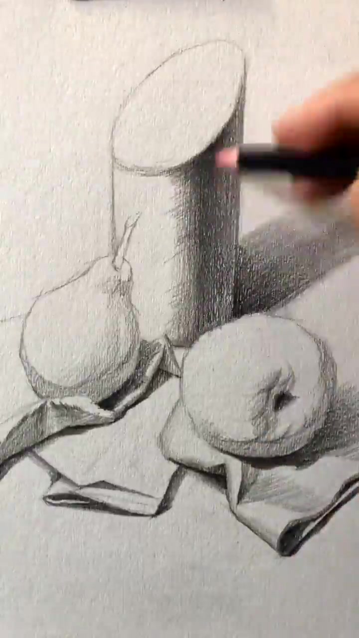 素描静物组合教学完整版,步骤清晰,线条流畅。美术生转发收藏