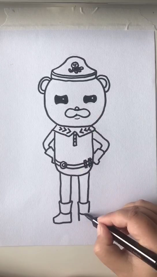 海底小纵队,巴克队长简笔画!谁启动了章鱼警报?