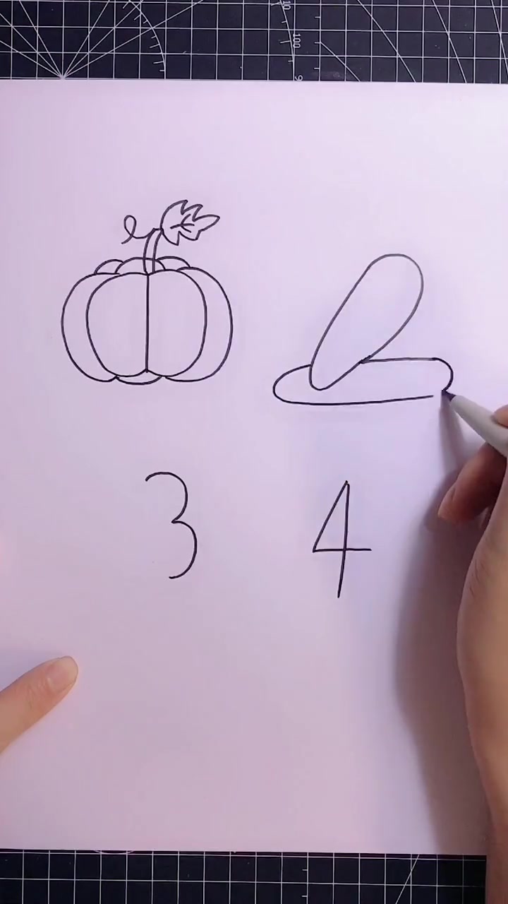 用数字画蔬菜,这么有创意的简笔画,赶紧教给小朋友吧