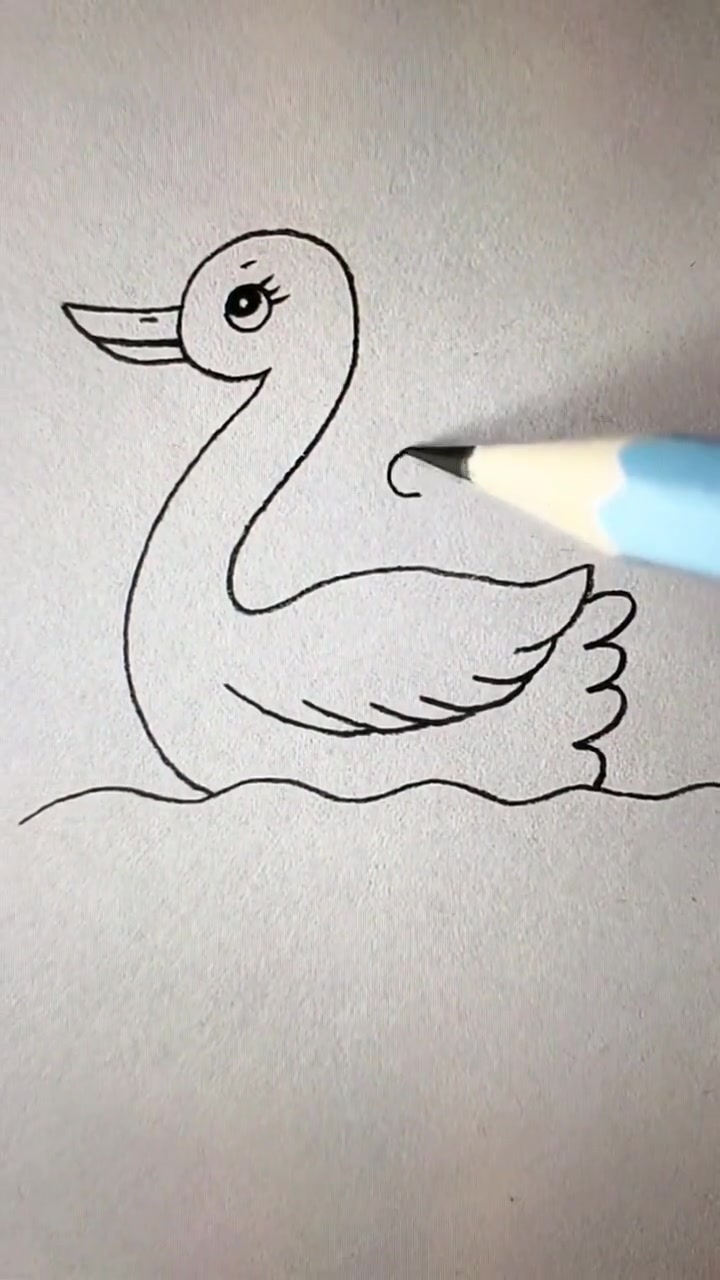 儿童简笔画:简单几笔画出可爱的小鸭子,一起来学习吧