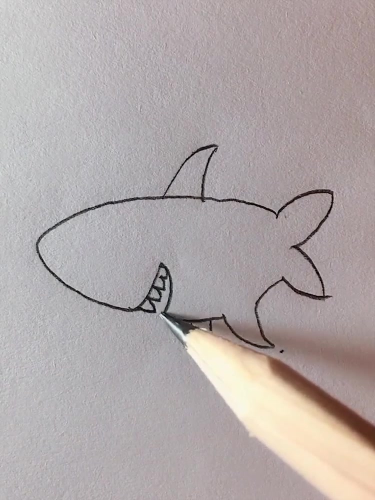 简笔画:小鲨鱼的教程