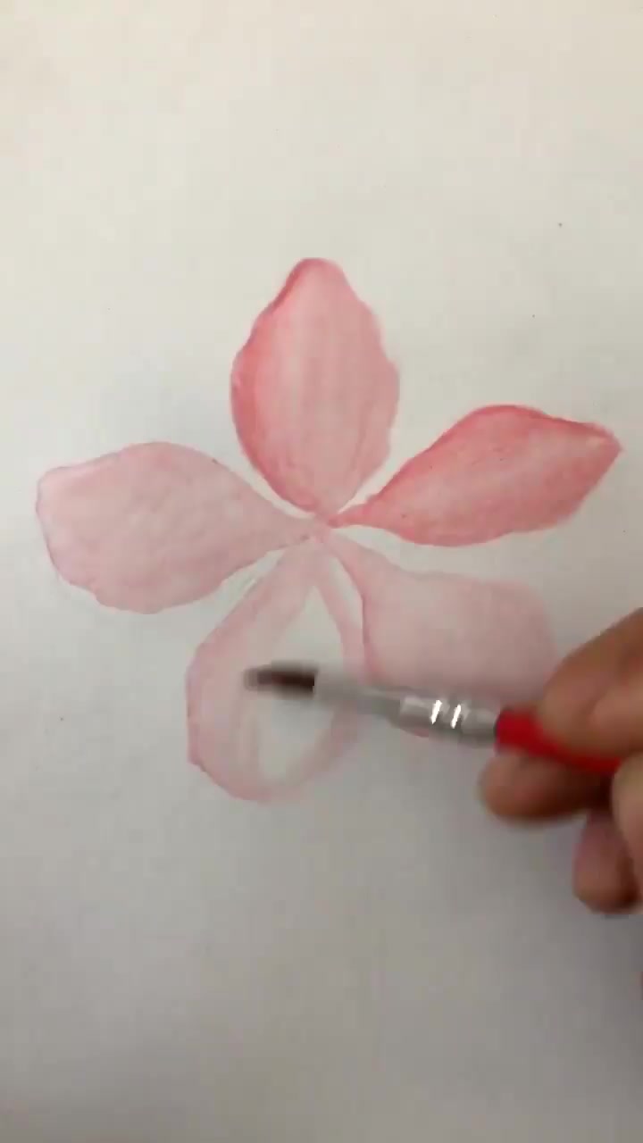 超简单水彩桃花,喜欢的喵酱转发收藏