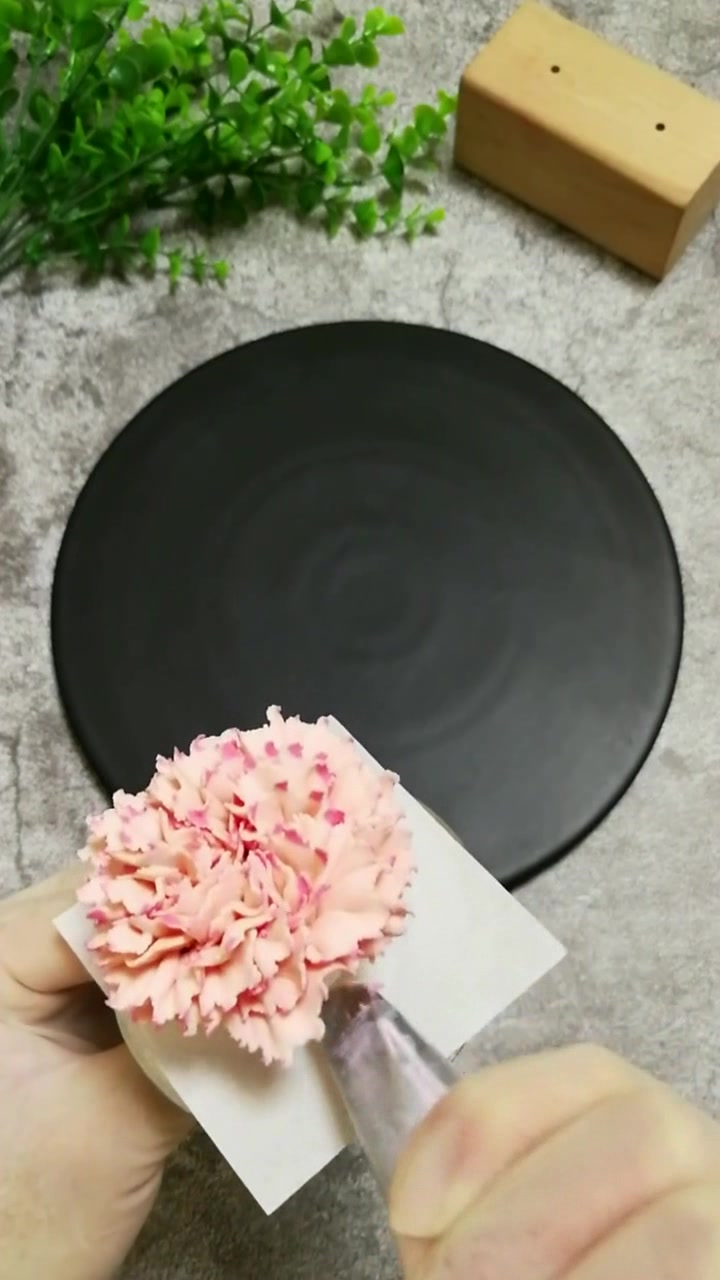 奶油花基础裱花技法,超级逼真的康乃馨,大神把方法过程放出来啦