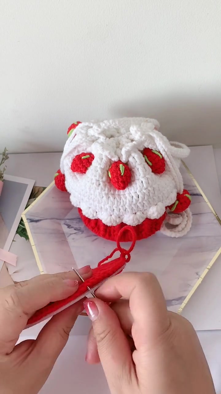 草莓蛋糕束口包教程三