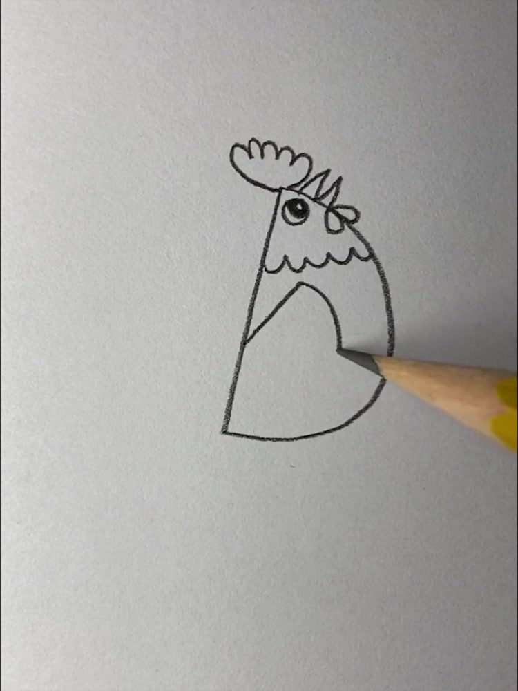简笔画:用D画一只大公鸡