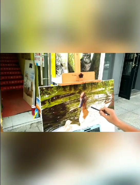 宠物画家刘诗洋――鸭子戏水(母与子步骤五)