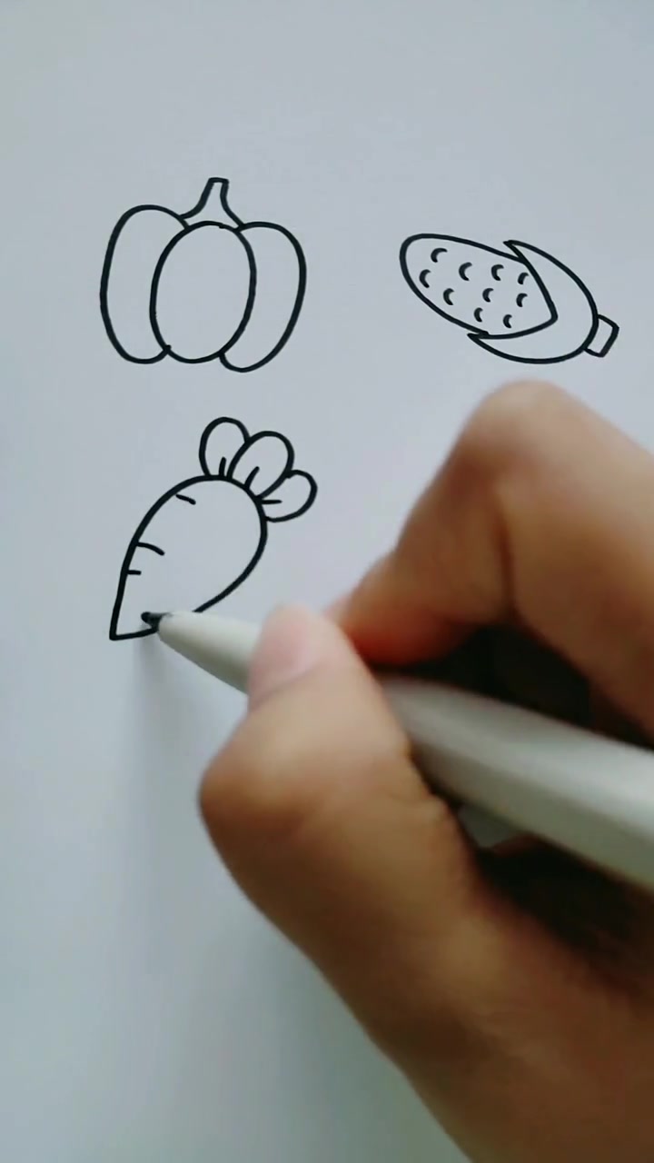 简笔画:画各种好吃的蔬菜
