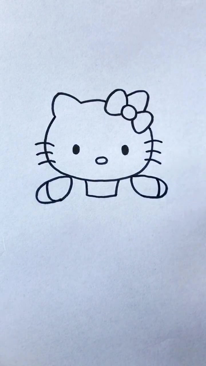 简笔画:一只可爱的KT猫