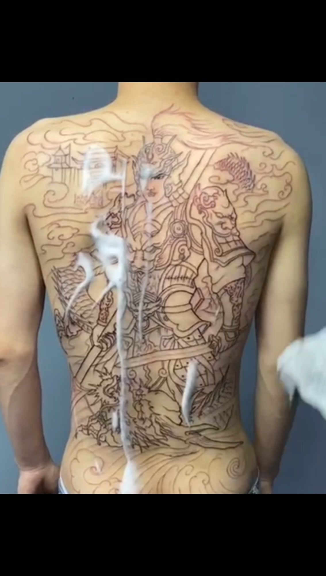 满背赵云赵子龙纹身