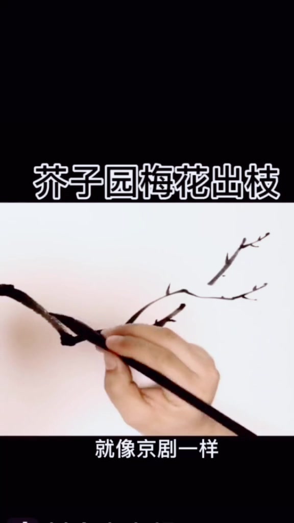 传统写意国画梅花的简单画法,赶紧动起笔来试试看吧