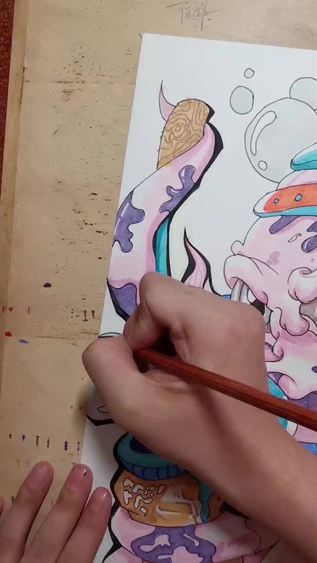 章鱼 装饰画 鲁美装饰画 艺考设计 考研设计 艺术考研手绘