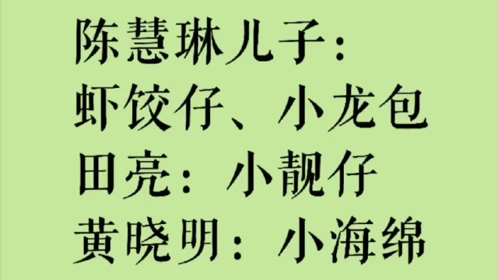 32位明星同款男宝宝小名乳名! 明星宝宝的名字,还有双胞胎,看看他们都是怎么起名字的,随心