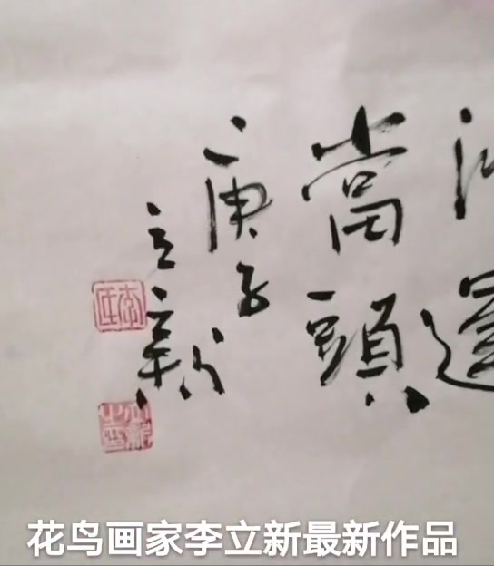 花鸟画家李立新国画写意书画作品四尺竖幅石榴图《鸿运当头》