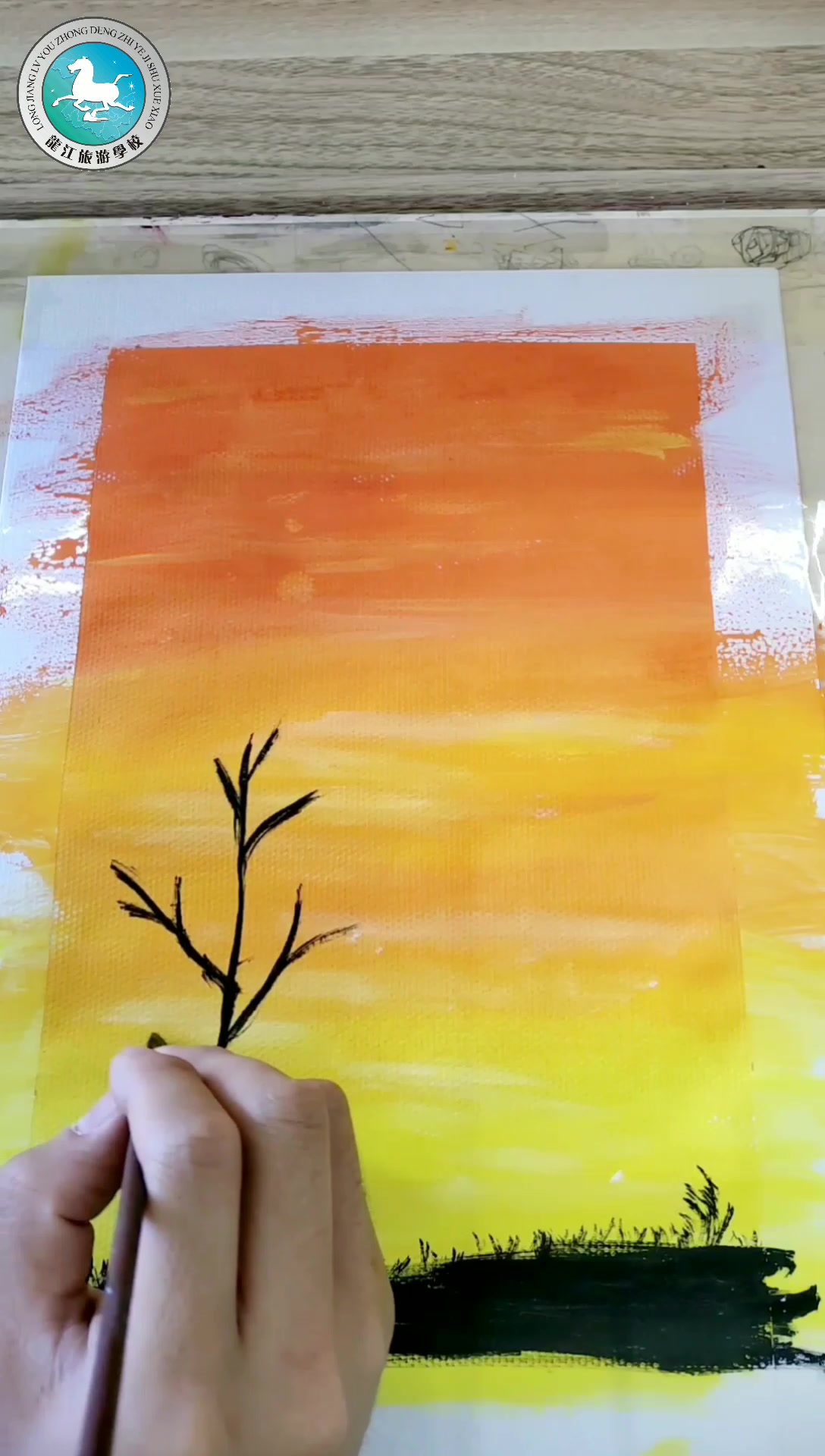 水粉画-暮思,学前教育