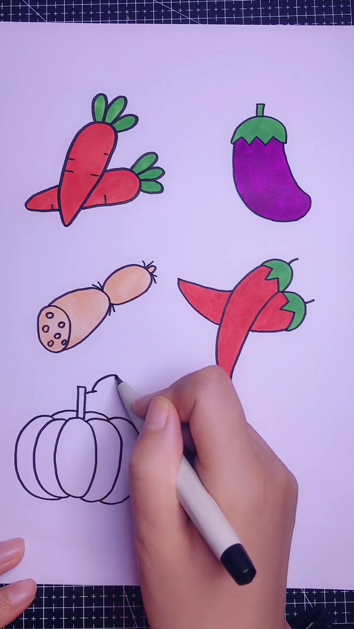 不同的蔬菜简笔画,家里有宝宝的一定要学,记得教给他们