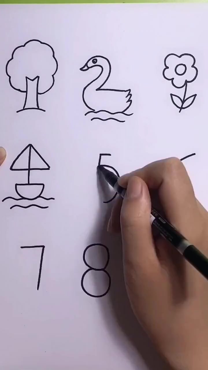 有创意数字简笔画,从1到9每一个都这么可爱,你学会了吗?