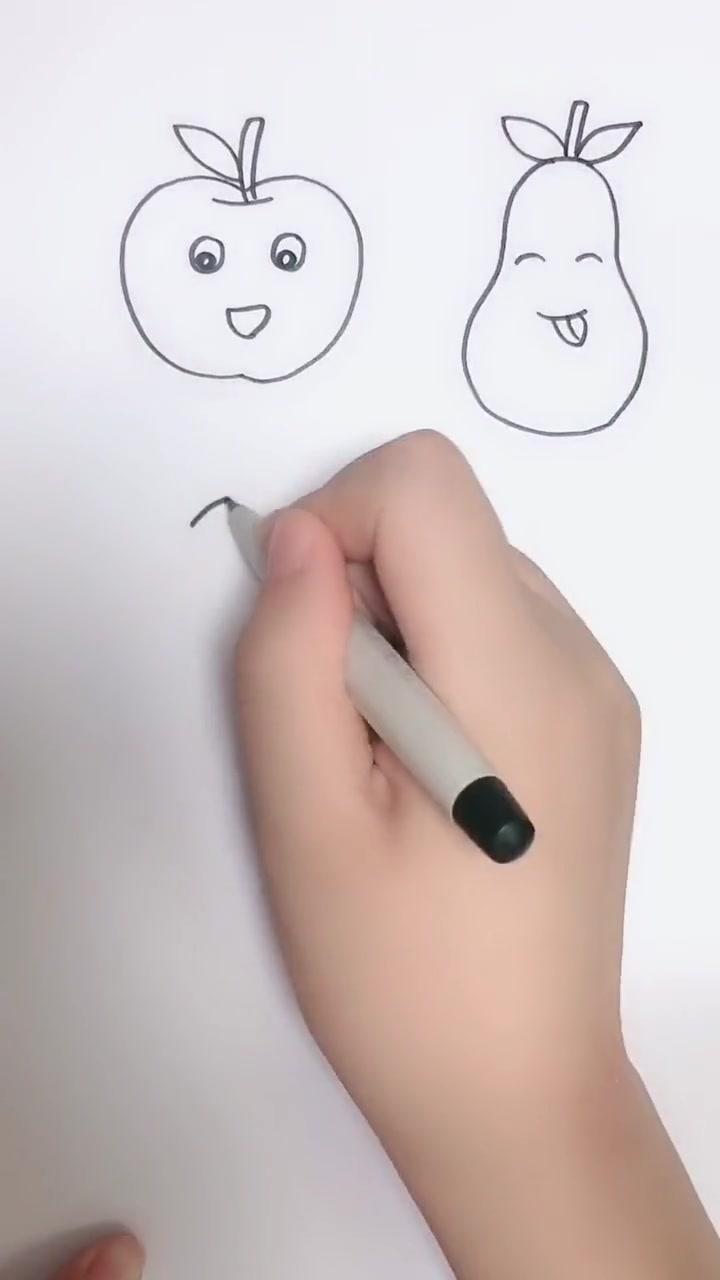 有趣的蔬菜水果简笔画,小朋友都能学得会,看两遍都会了