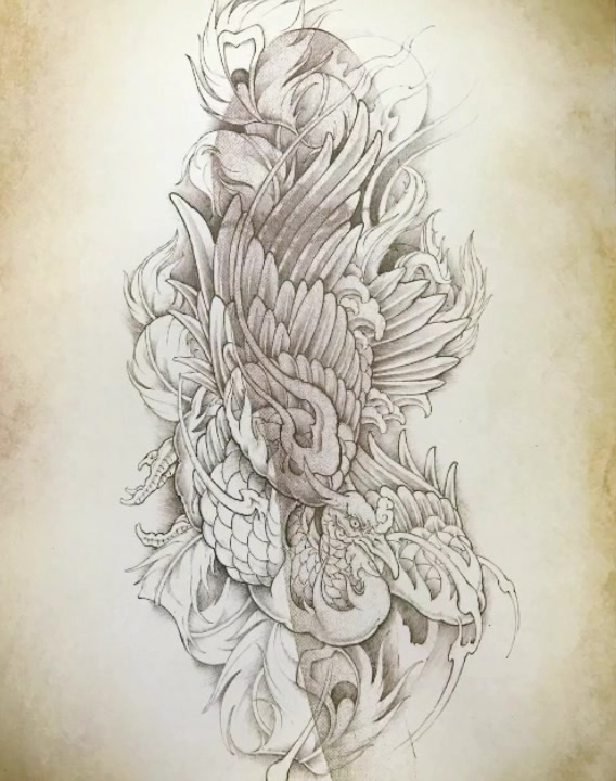 帅气的花臂花胸手稿素材