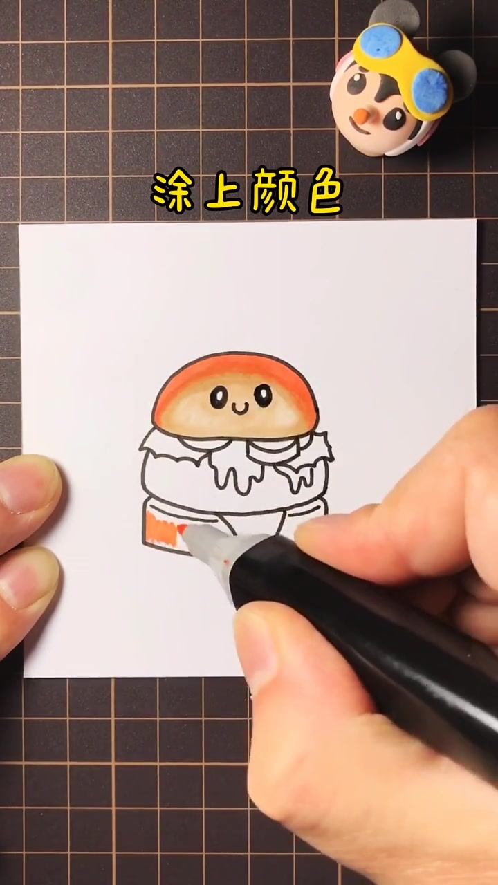 小朋友都喜欢吃的汉堡,没想到简笔画这么可爱,看的我都饿了