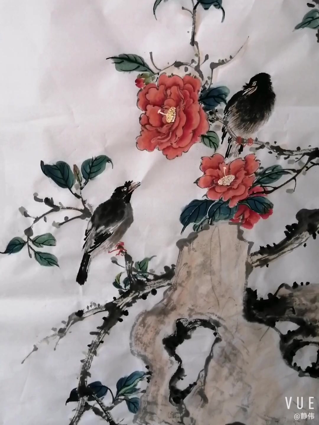 四尺竖幅小写意花鸟分享设色经验