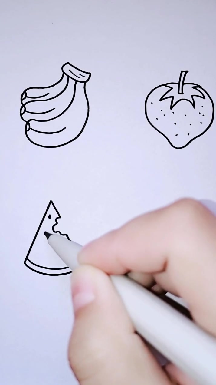 幼师小姐姐必备技能,不同的水果简笔画,涂上颜色太好看了