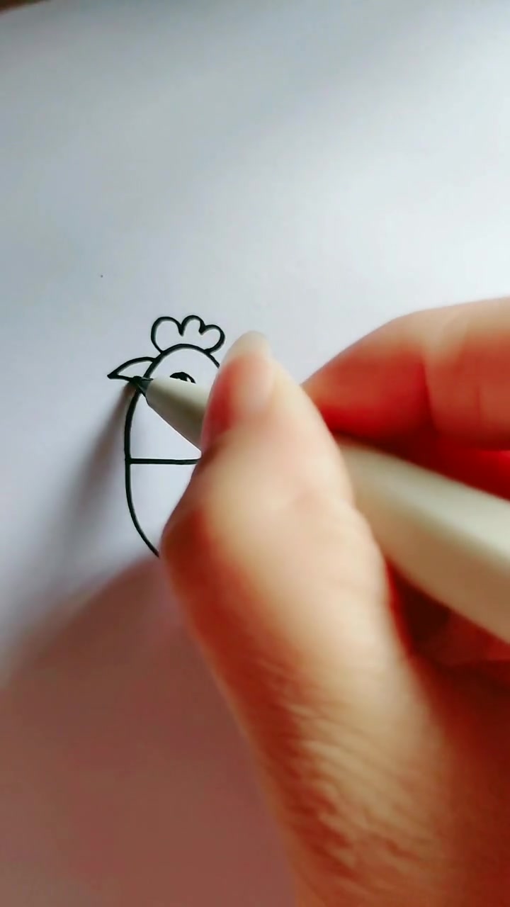 超级简单的大公鸡简笔画,适合宝宝学习,你学会了吗?