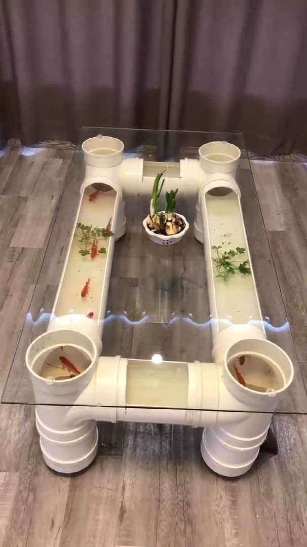 媳妇在网上学人家做的鱼缸茶几,这也太好看了,好喜欢