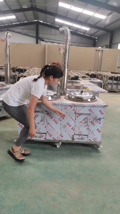 不锈钢双灶台铁锅!