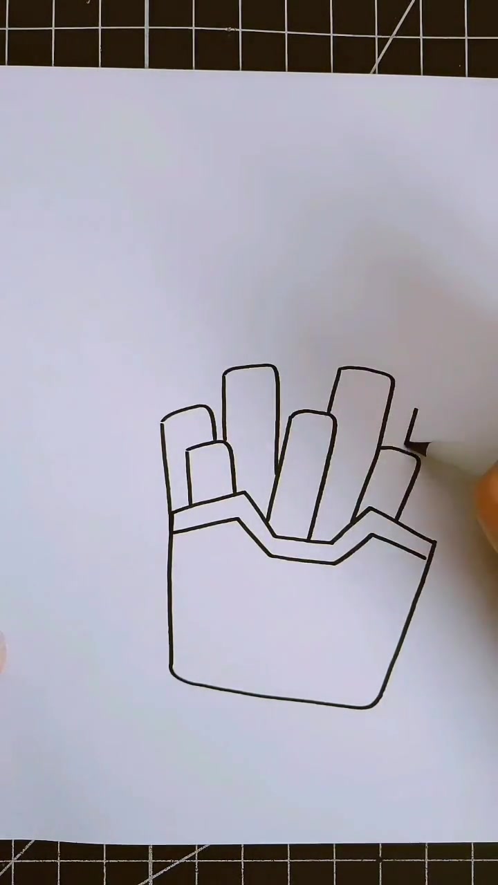 一包薯条简笔画,看两遍就能学会了,幼师小姐姐必备技能