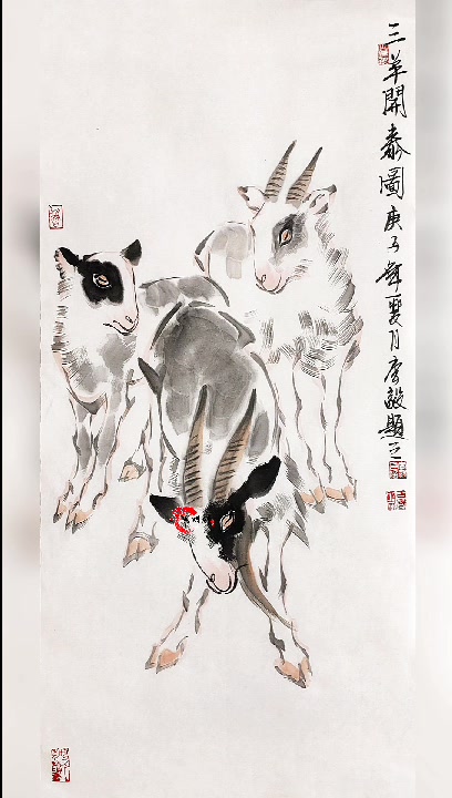 水墨画公鸡作品。