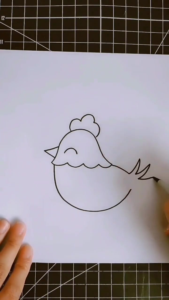 一只大公鸡简笔画,看起来太简单了,涂上颜色更漂亮