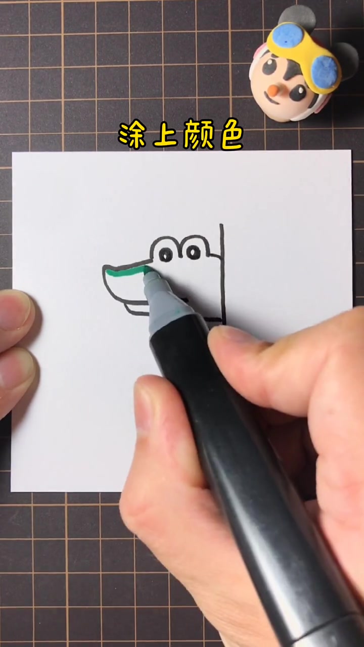 一只可爱的小鳄鱼简笔画,适合画给女朋友,你学会了吗?