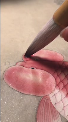 李杰武工笔画～工笔金鱼,工笔画鱼。
