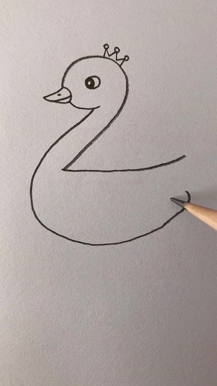 简笔画:美丽的天鹅公主