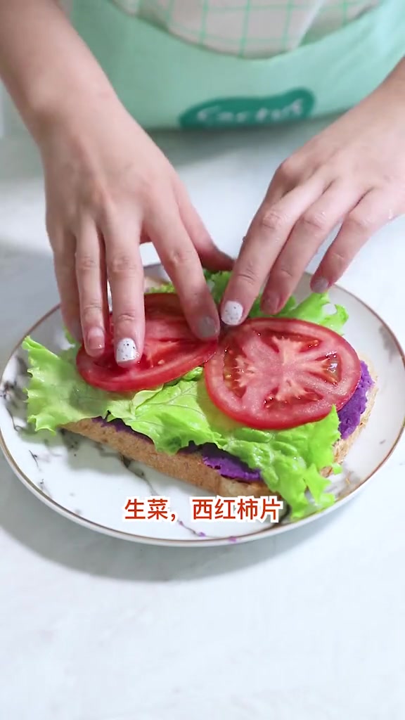 减肥九妈的减肥轻食,紫薯三明治,今天吃点精致的早餐