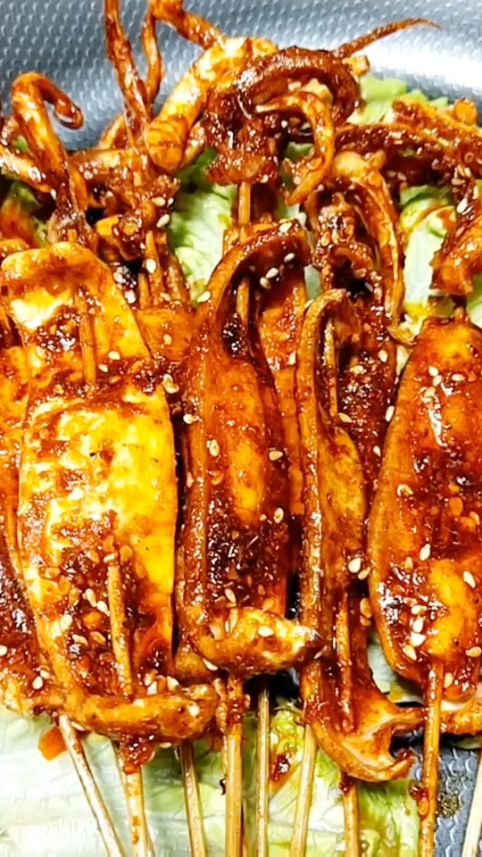 鱿鱼小串做法,比烧烤店做的更好吃