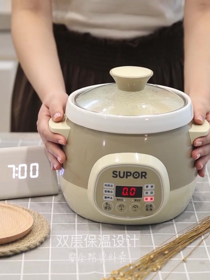 苏泊尔电炖锅家用迷你陶瓷燕窝炖盅煮粥神器煲汤砂锅熬全自动智能