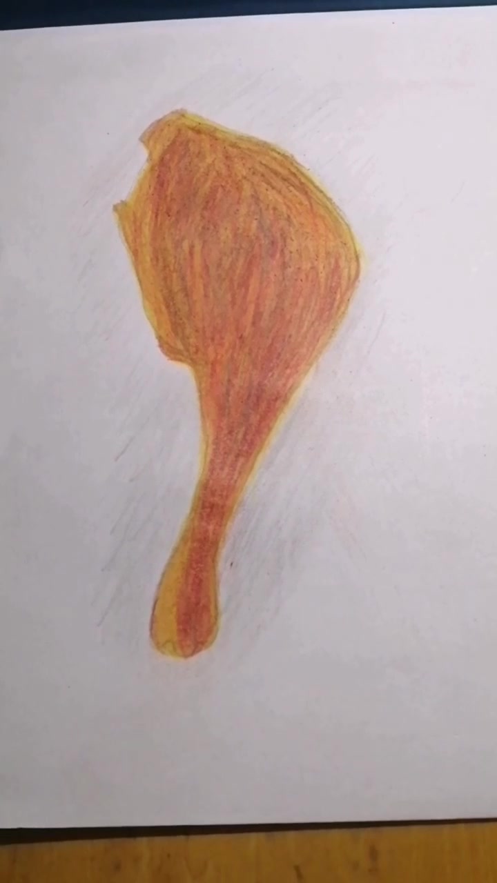 彩铅素描画个鸡腿