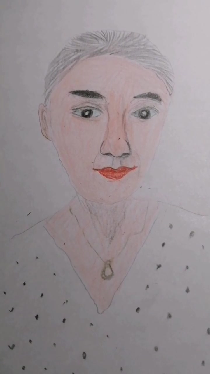 彩铅素描画人物肖像