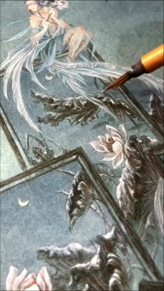 超惊艳的国画风,山海经中的横公鱼,光怪陆离多震撼