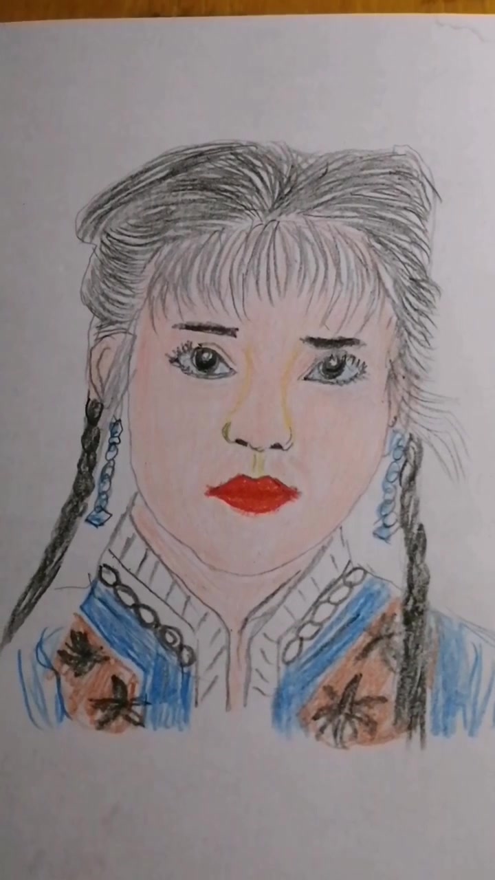 彩铅素描画人物肖像