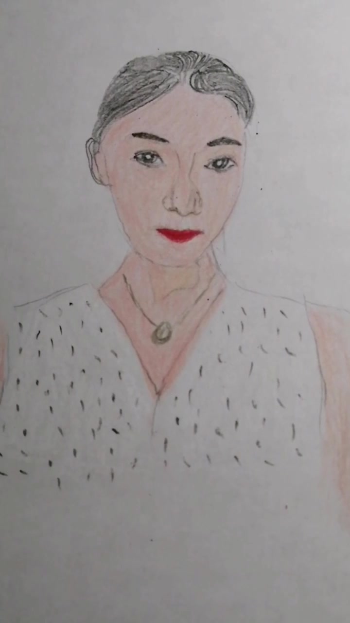 彩铅素描画人物肖像