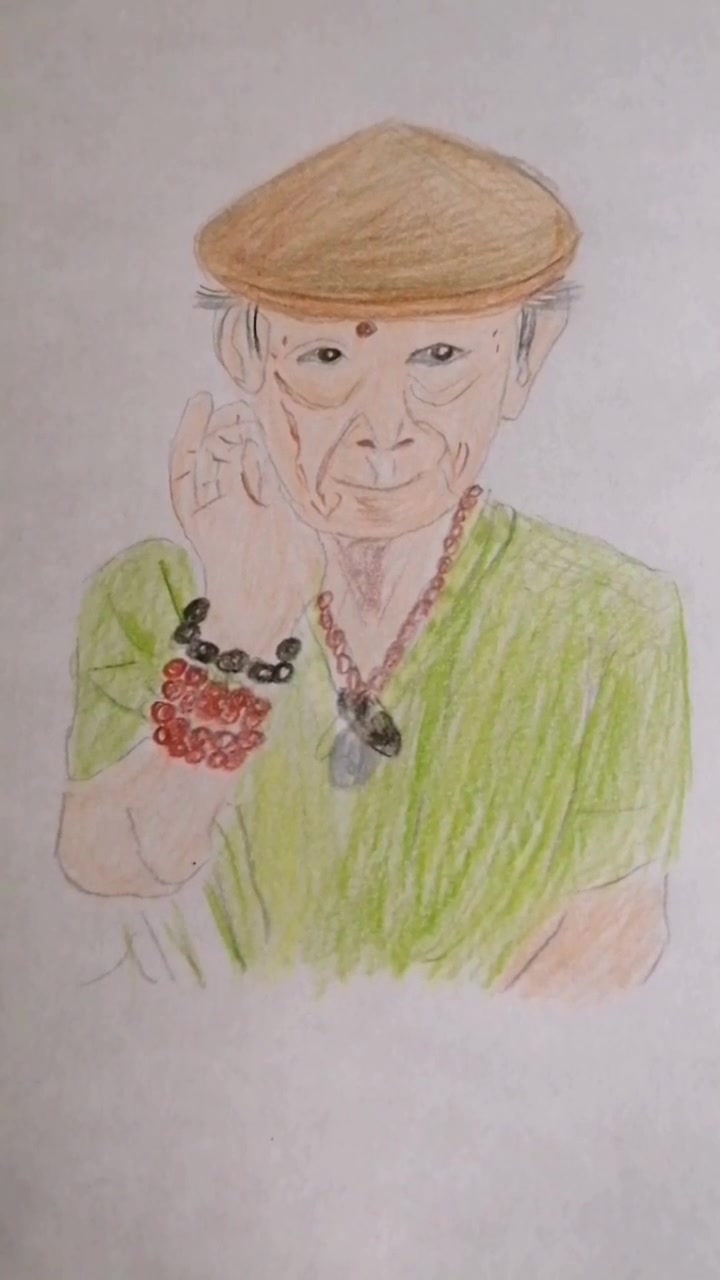 彩铅素描画人物肖像