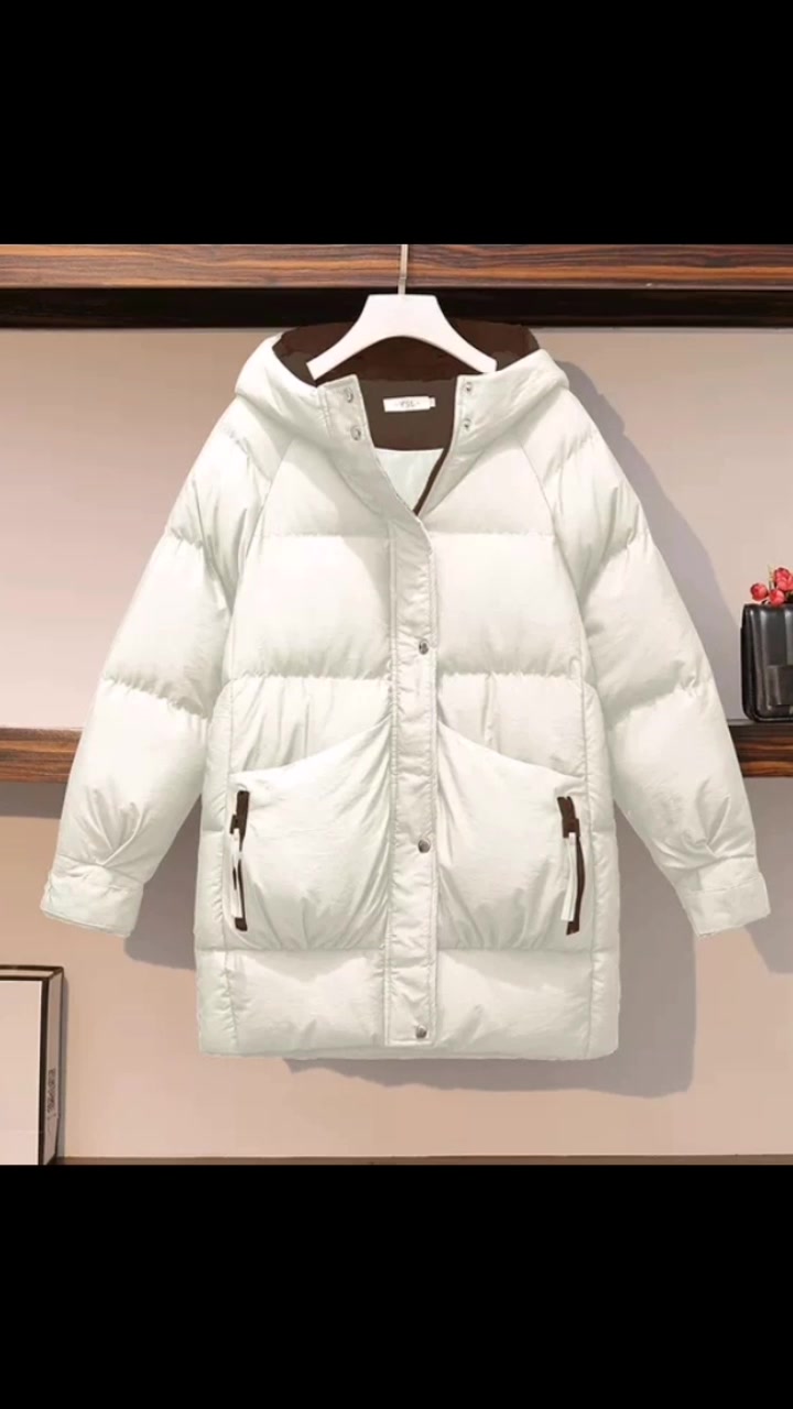 冬季学院风日系小个子羽绒棉服短款加厚可爱粉色面包服连帽外套