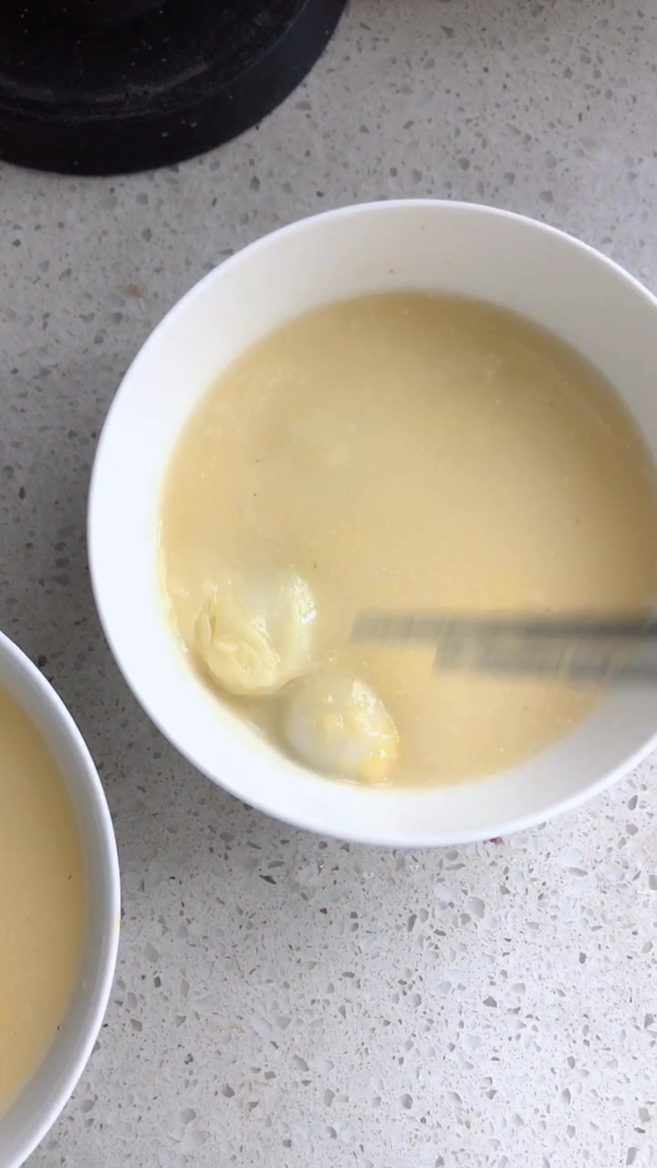 最喜欢的早餐,玉米糊煮汤圆,南北结合