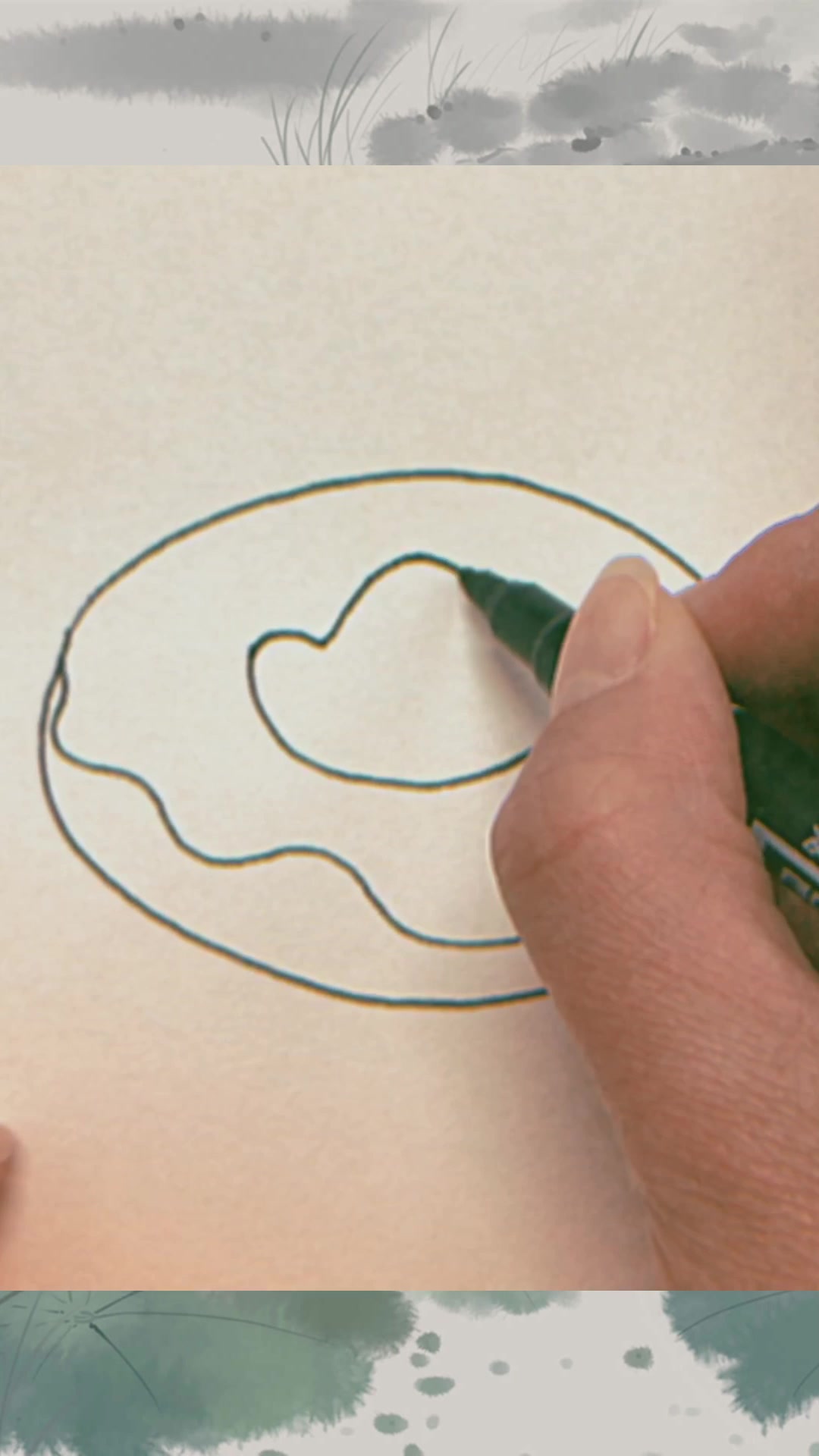 甜甜圈简笔画的画法