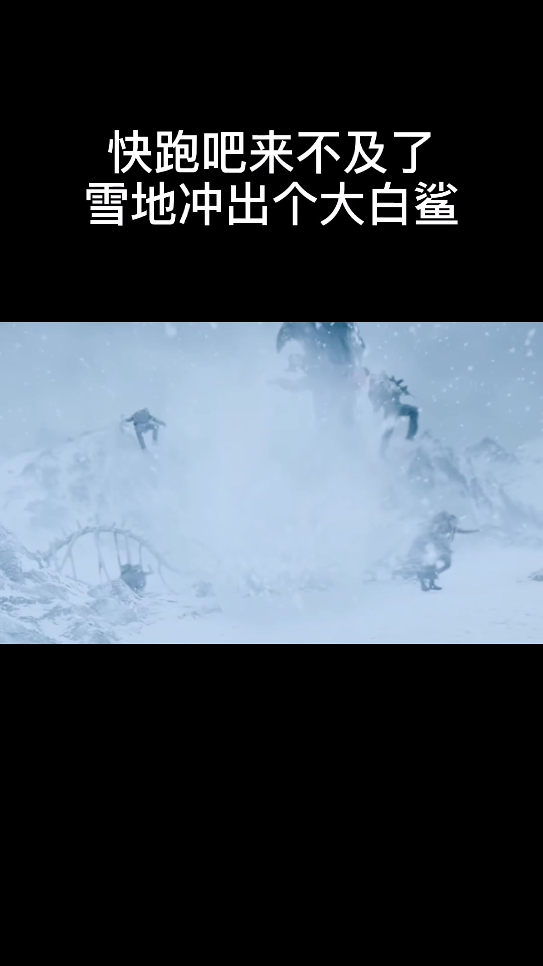 快跑,雪地冲出个大白鲨鱼