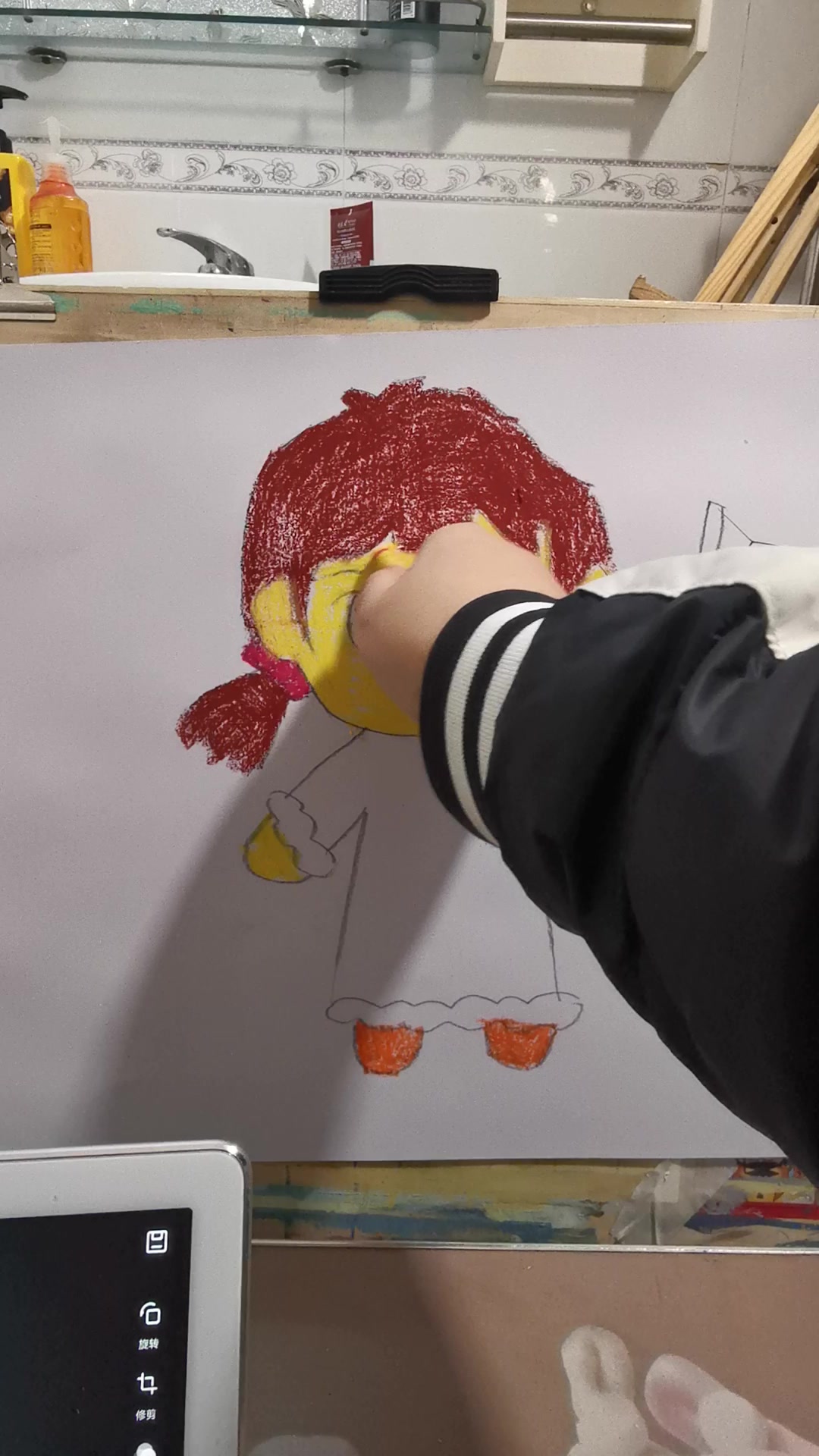 简笔画小女孩放鞭炮第4集