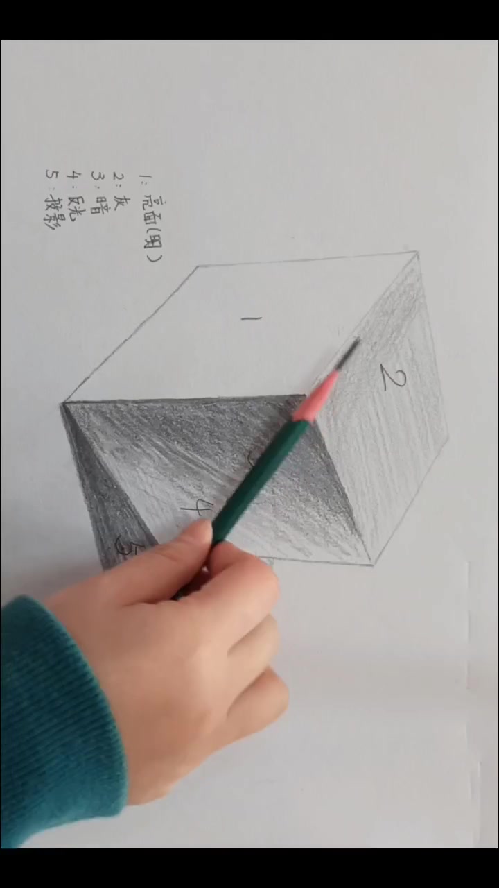 素描自学入门--正方体的结构和阴影  素描入门